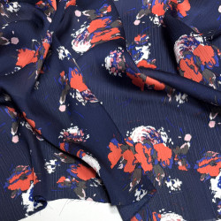 Креш-шовк «Букети на темно-синьому»